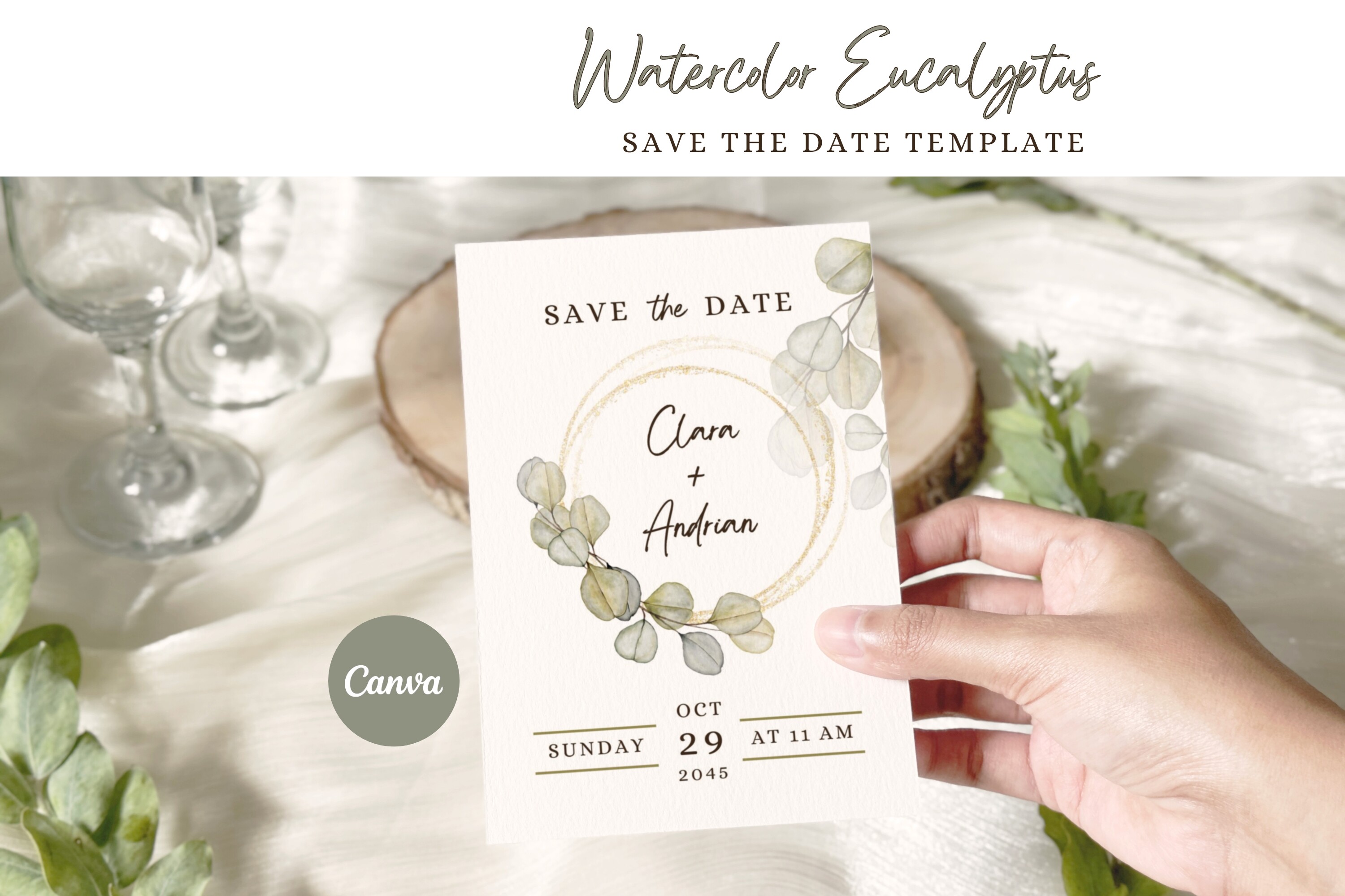 Eucalyptus Save the Date Template