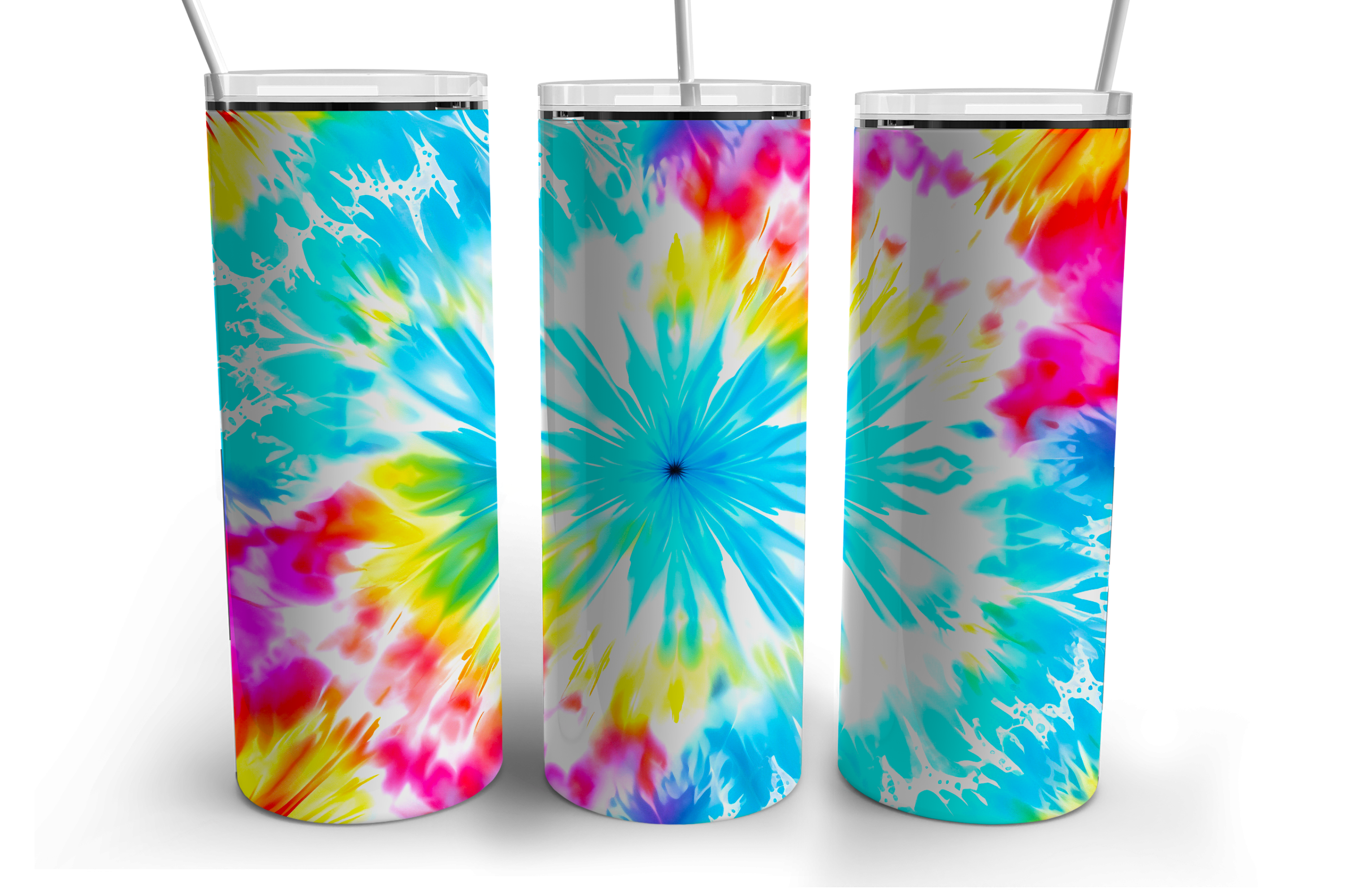 Rainbow Tie Dye 20oz Skinny Tumbler Png Graphic by Rare · Creative Fabrica