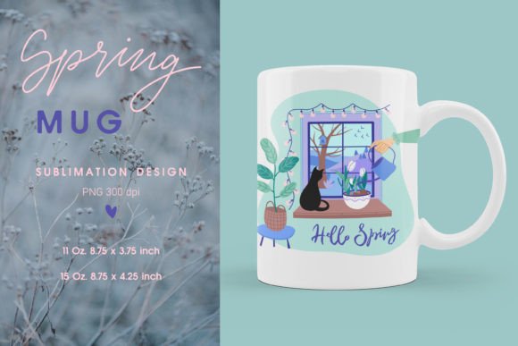 Spring Coffee Mug Wrap Graphics