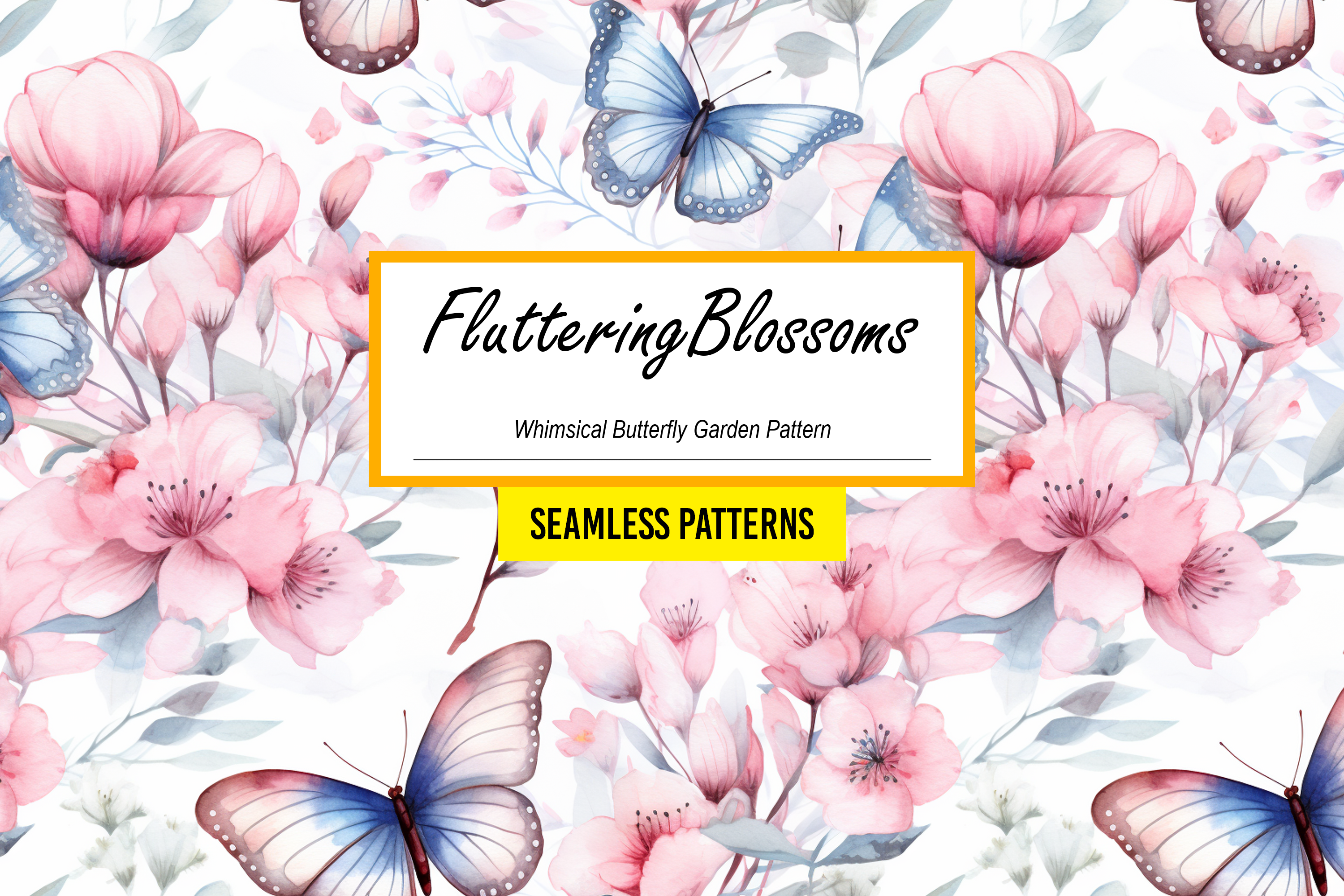 Whimsical Butterfly Garden Pattern Graphic by Canvas Elegance ...