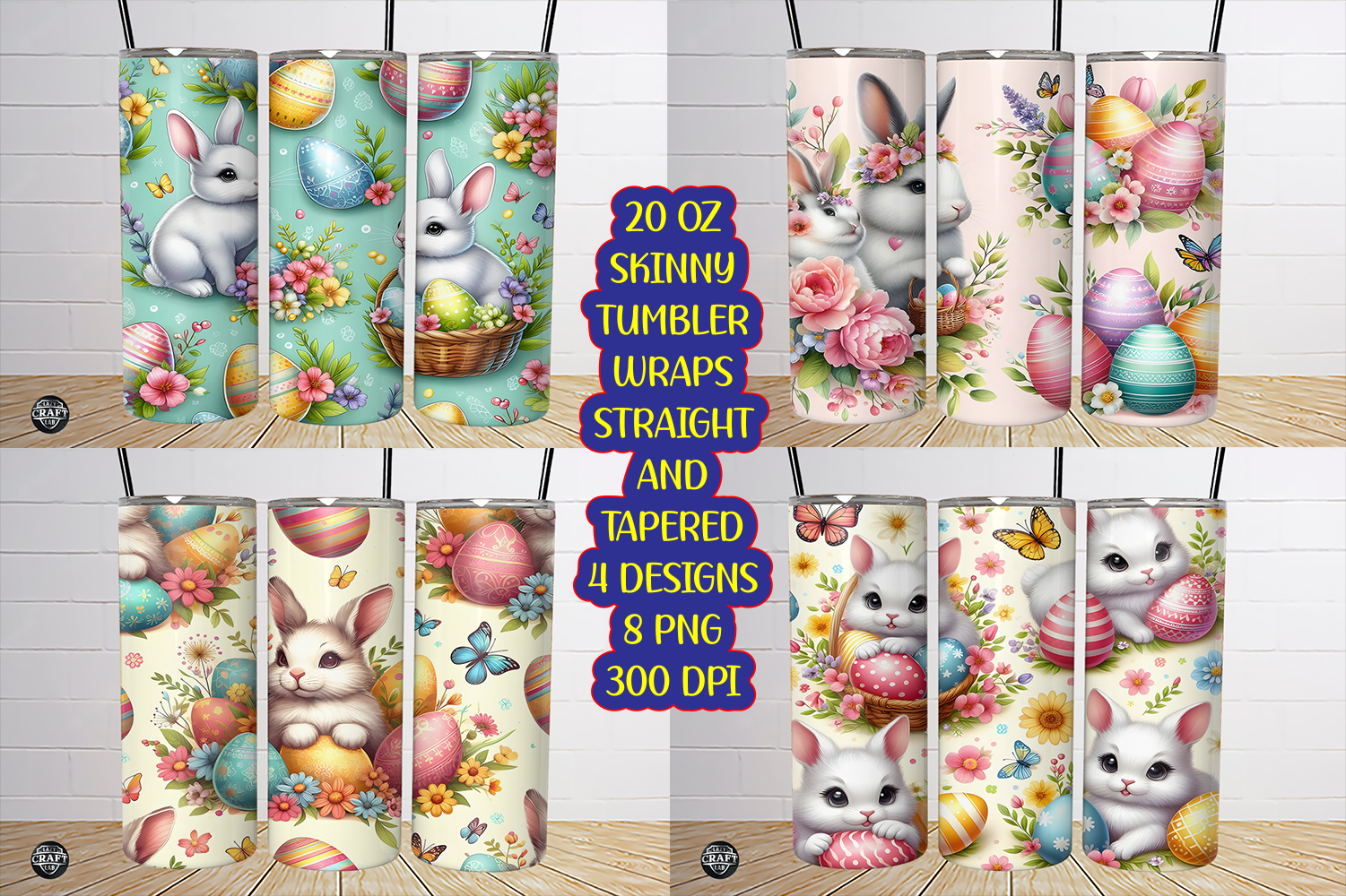 Easter Bunny Eggs Spring Tumbler Wraps Graphic by LazyCraftlab ...