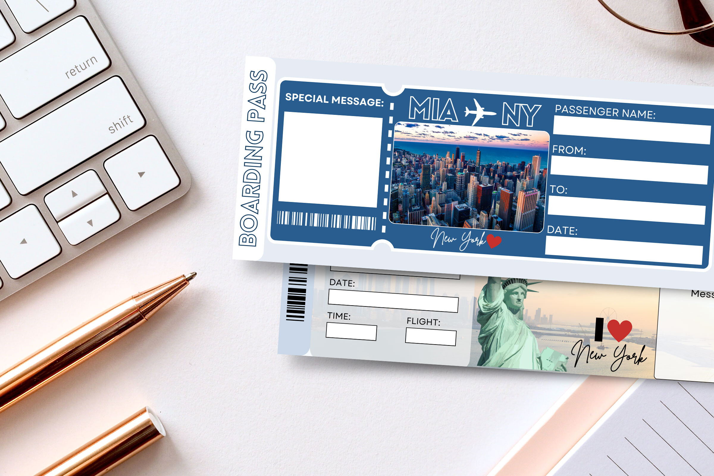 Editable New York Boarding Pass Template