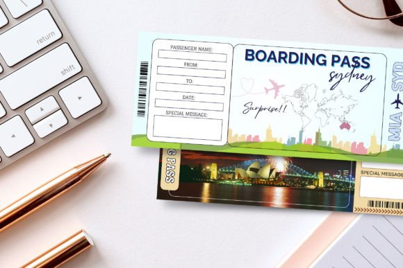 Editable Sydney Boarding Pass Canva PDF