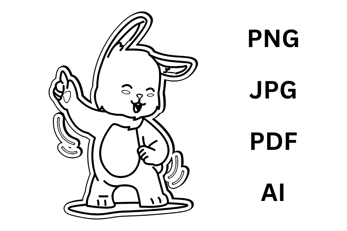 Silly Rabbit Coloring Pages Funny Rabbit Coloring Page for Kids Graphic by Digital Creative ...