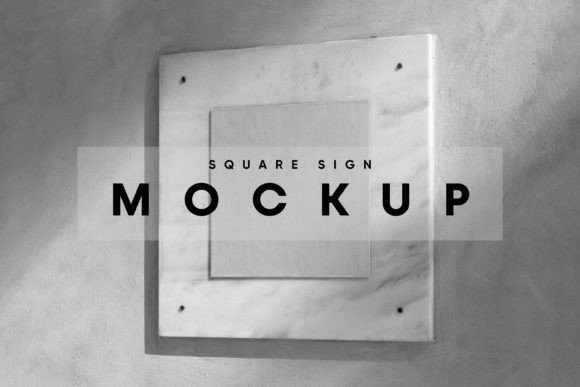 Sequre Sign Square Sign on Marble Mockup Graphic by MockupForest · Creative Fabrica