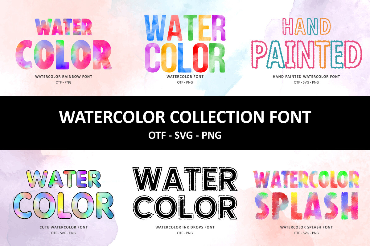 Preview of Watercolor Collection Font by Font Craft Studio
