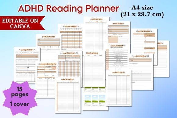ADHD Reading Planner - Canva Template