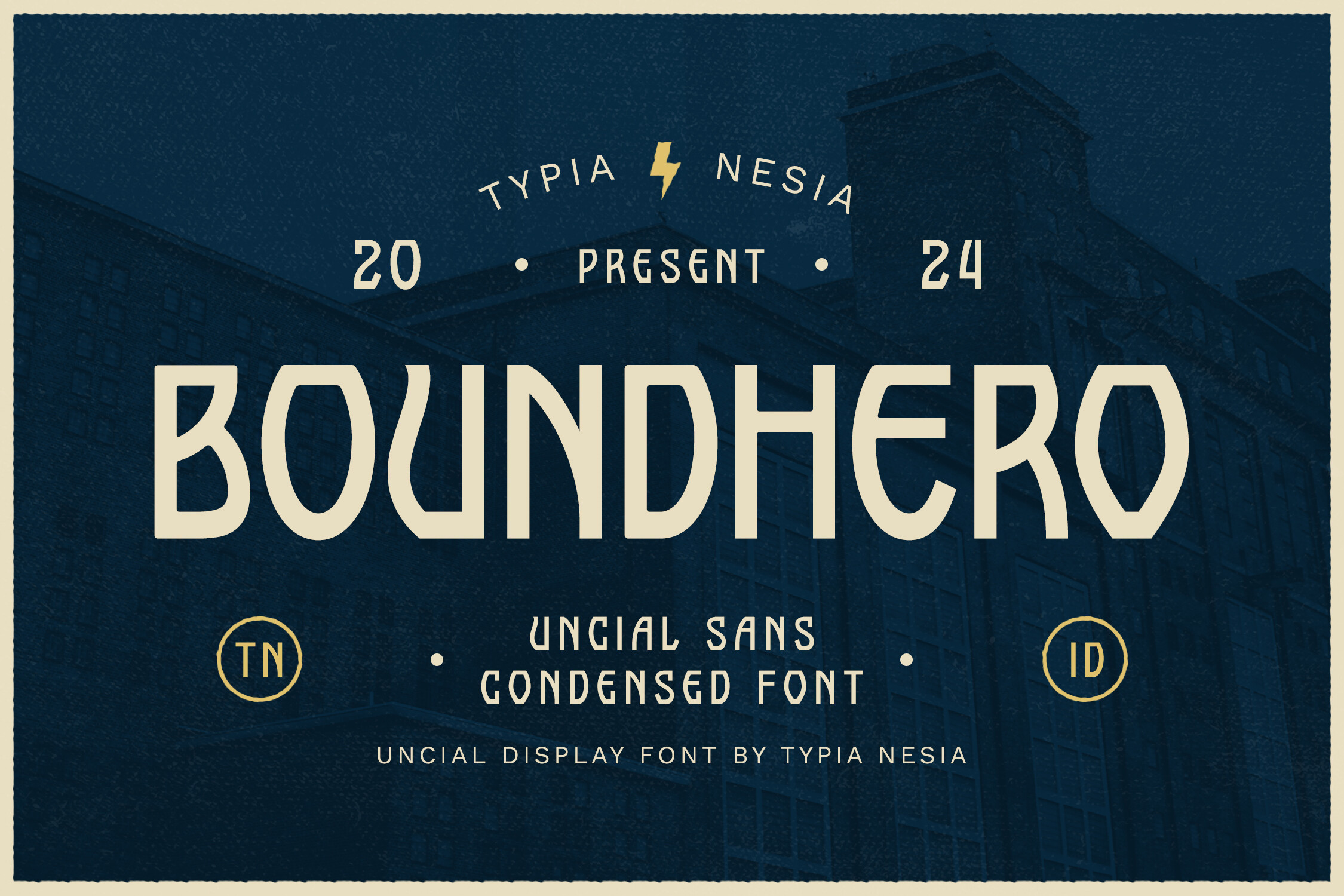Boundhero preview, uncial condensed font