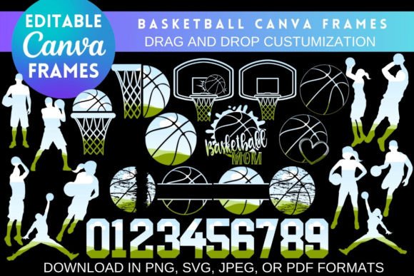 CUSTOMIZABLE BASKETBALL CANVA FRAMES
