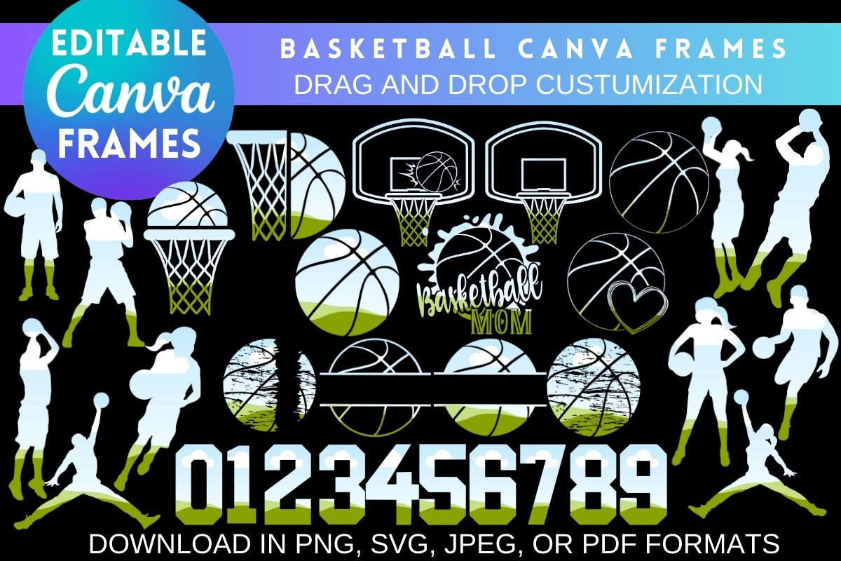 CUSTOMIZABLE BASKETBALL CANVA FRAMES