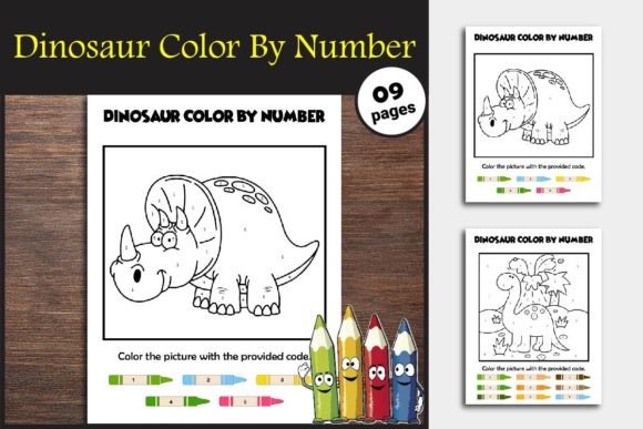 Dinosaur Color by Number Doe Preschool