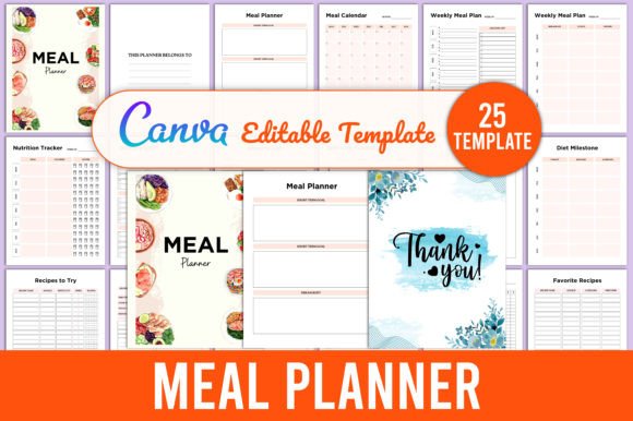 Editable Meal Planner Canva Template