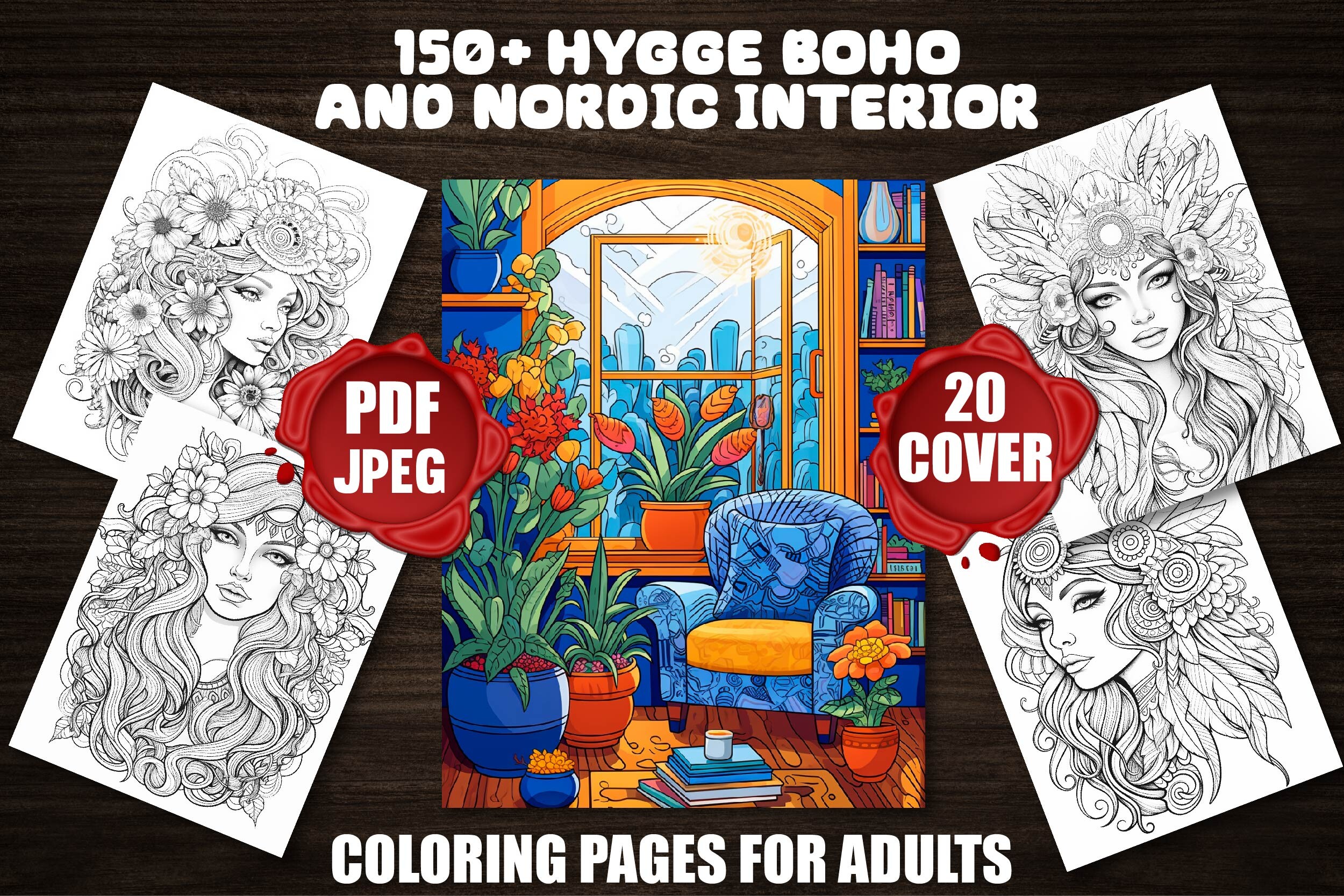 Hygge Boho and Nordic Interior Coloring