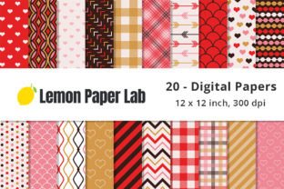Red Hearts Digital Paper Background Graphic by Lemon Paper Lab ...