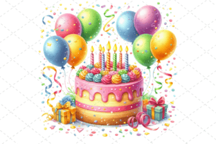 20 Watercolor Birthday Cake Bundle Graphic by MH Creation House ...