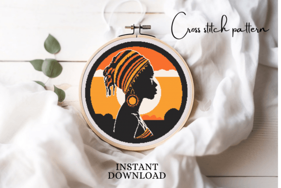African Woman, Cross Stitch Pattern