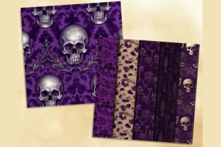 Black & Purple Halloween Digital Papers Graphic by artisticwayco ...