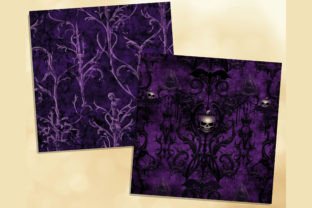 Black & Purple Halloween Digital Papers Graphic by artisticwayco ...