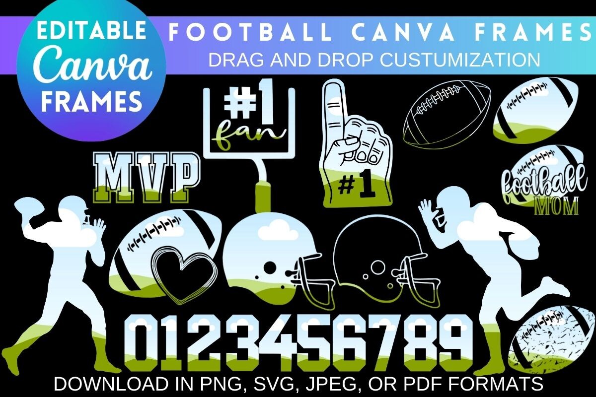 CUSTOMIZABLE FOOTBALL CANVA FRAMES