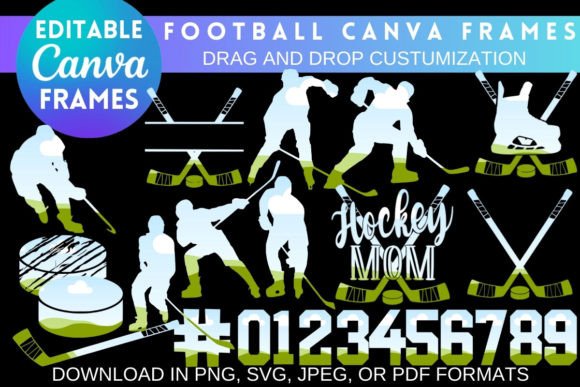CUSTOMIZABLE HOCKEY CANVA FRAMES