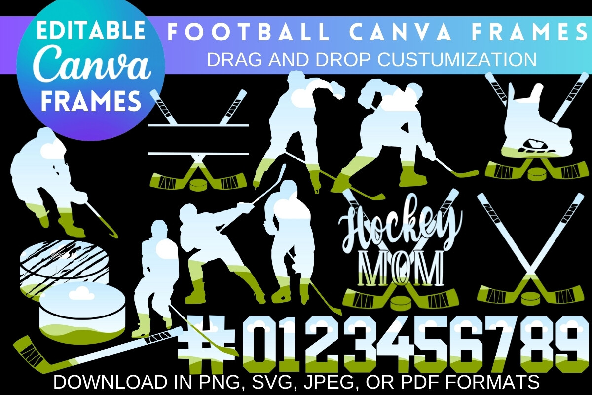 CUSTOMIZABLE HOCKEY CANVA FRAMES