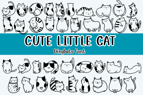 Preview of Cute Little Cat dingbat font