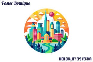 Perth Cityscape Skyline Vector EPS Graphic by Poster Boutique ...