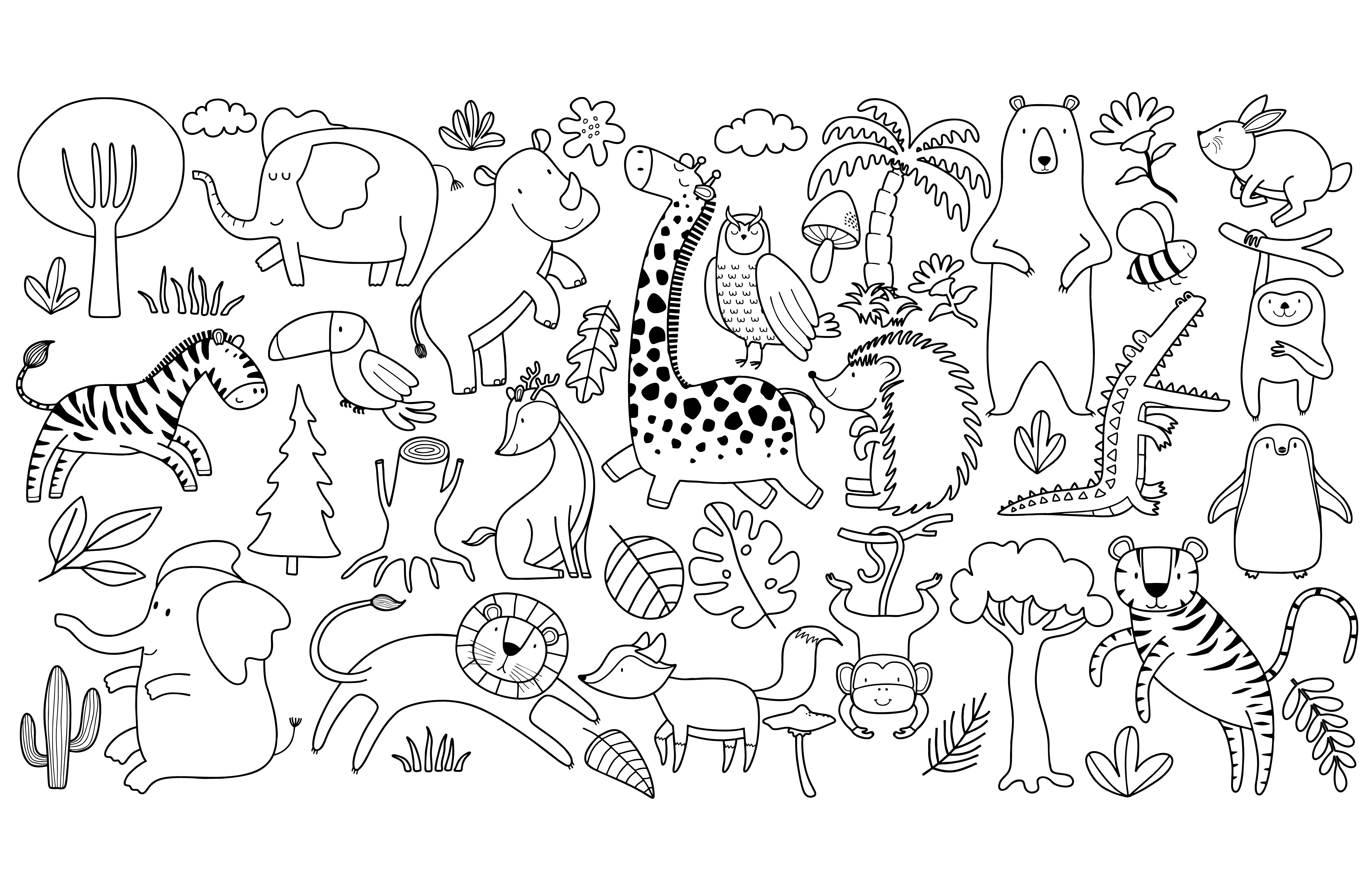 Cute Forest Animals Set.