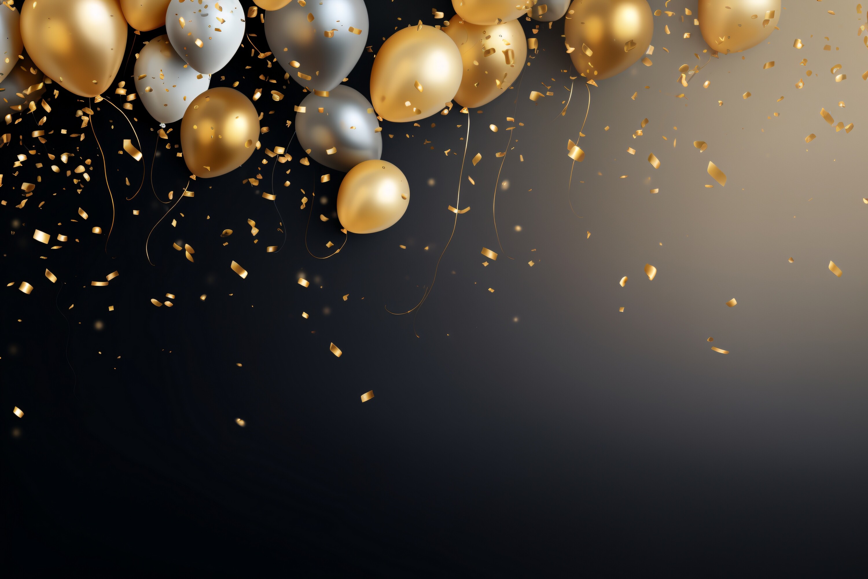 Celebration Black and Gold Balloons