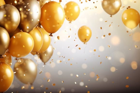 Celebration Black and Gold Balloons