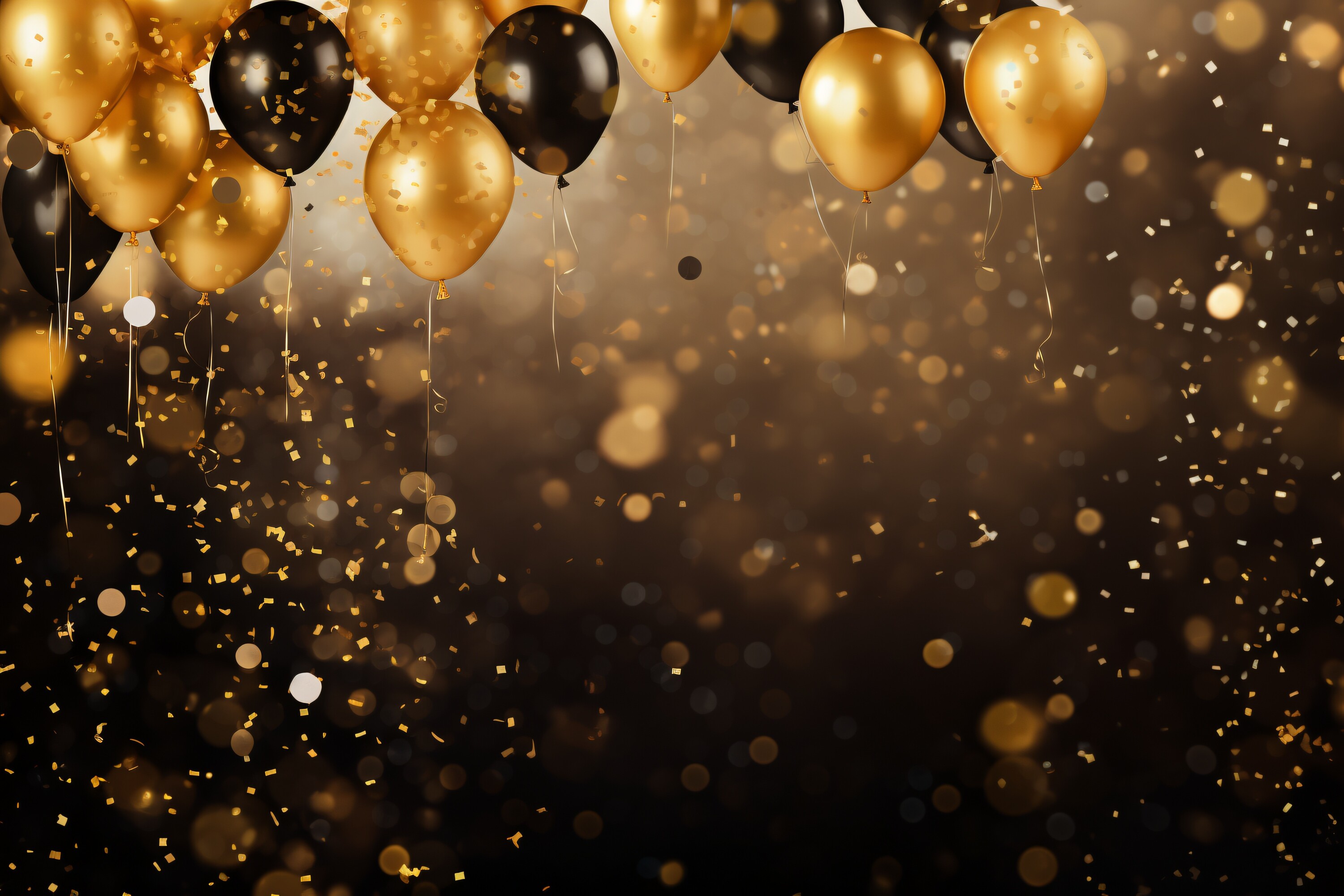Celebration Black and Gold Balloons