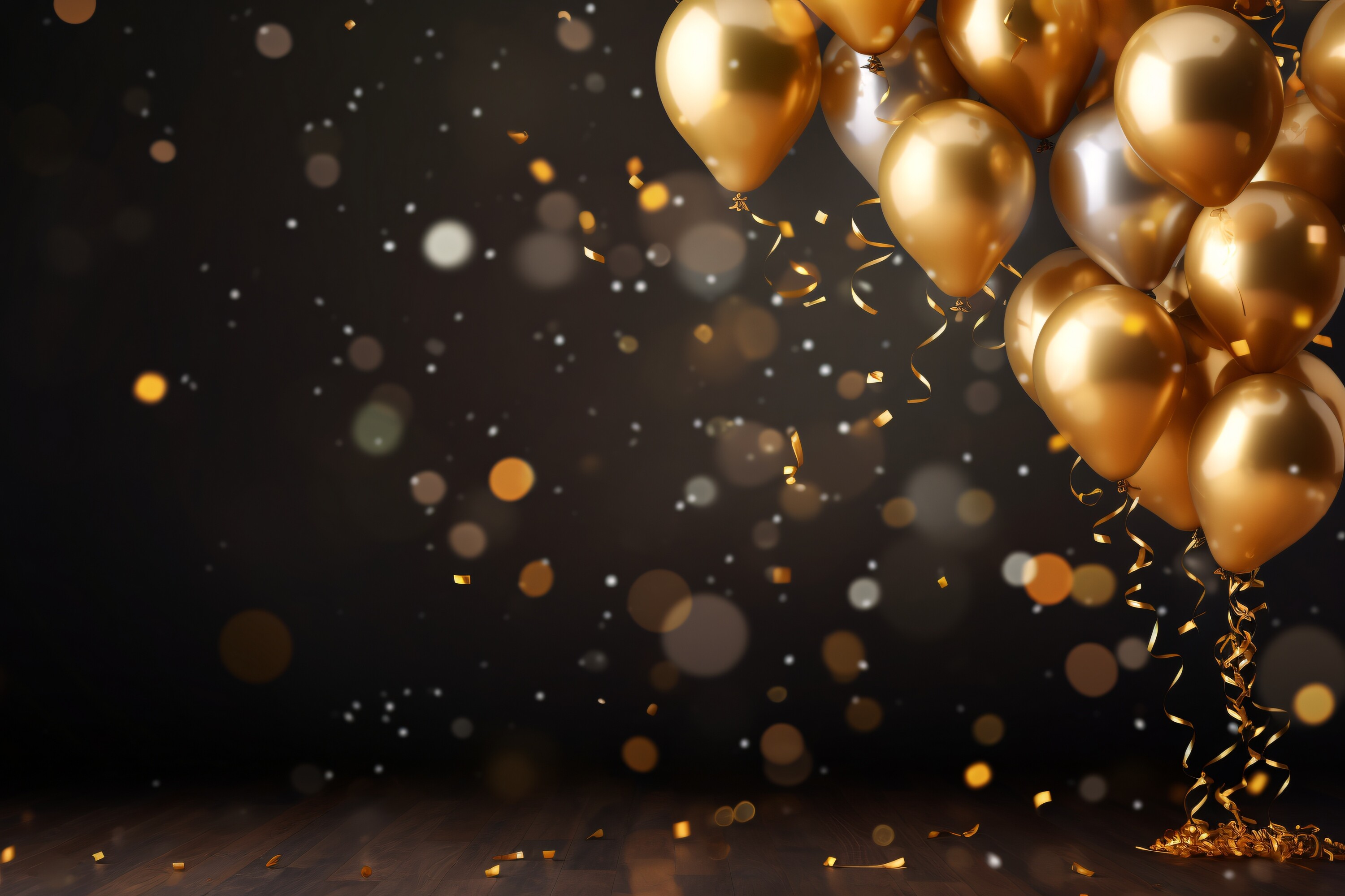 Celebration Black and Gold Balloons
