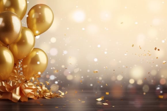 Celebration Black and Gold Balloons