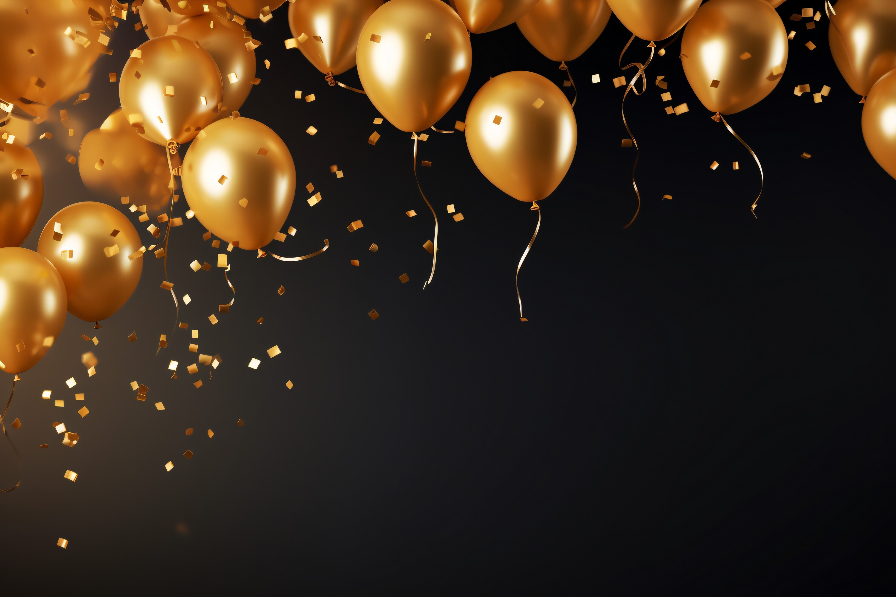 Celebration Black and Gold Balloons