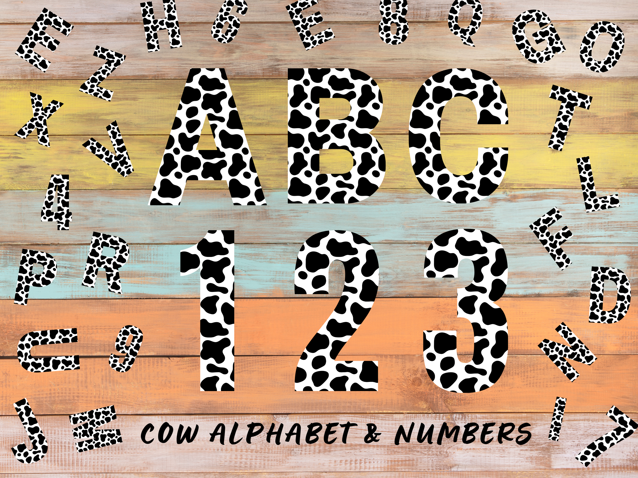 Cow Alphabet & Numbers Graphic by AllC DESIGNS · Creative Fabrica