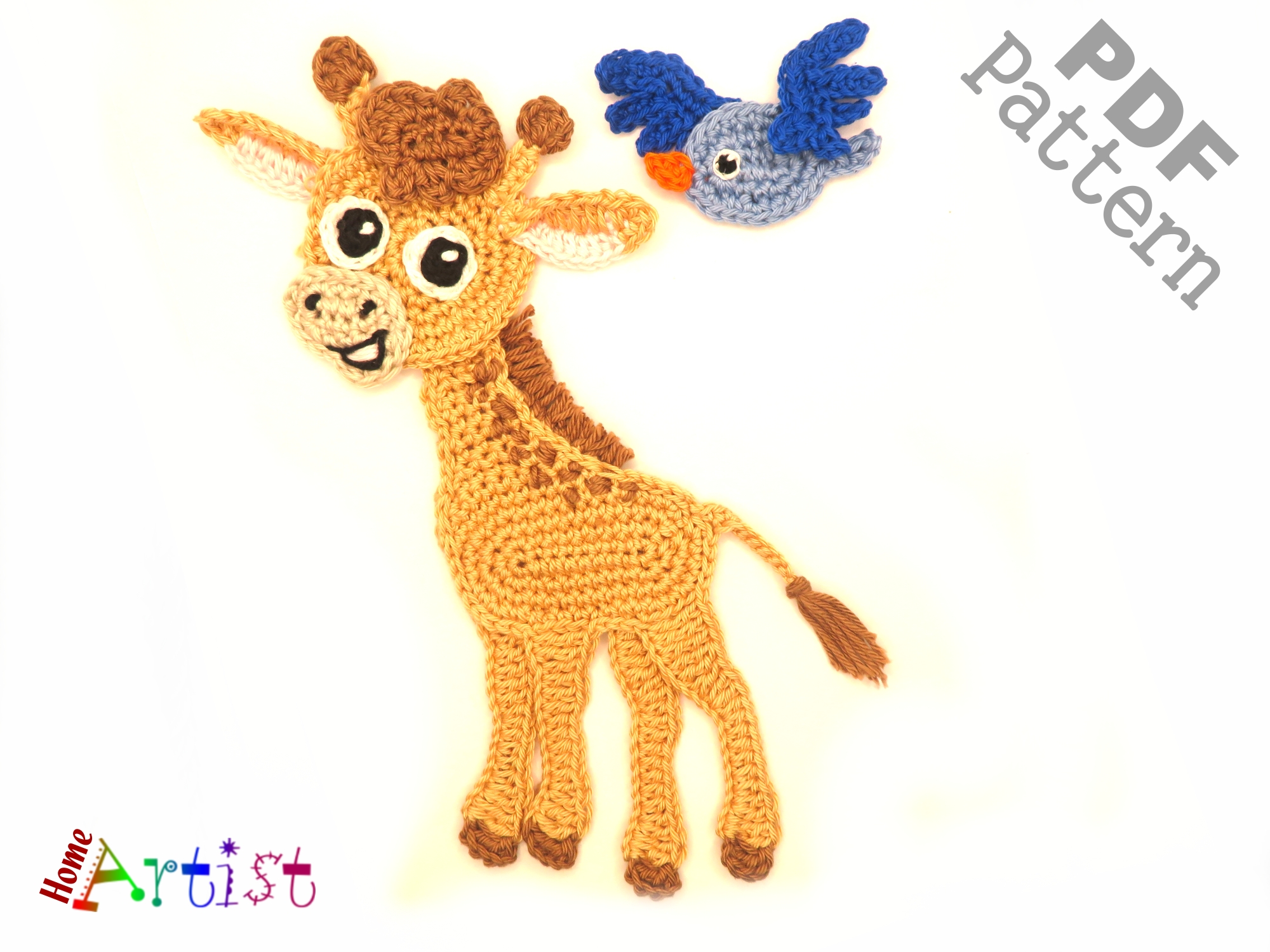 Giraffe Crochet Applique Pattern