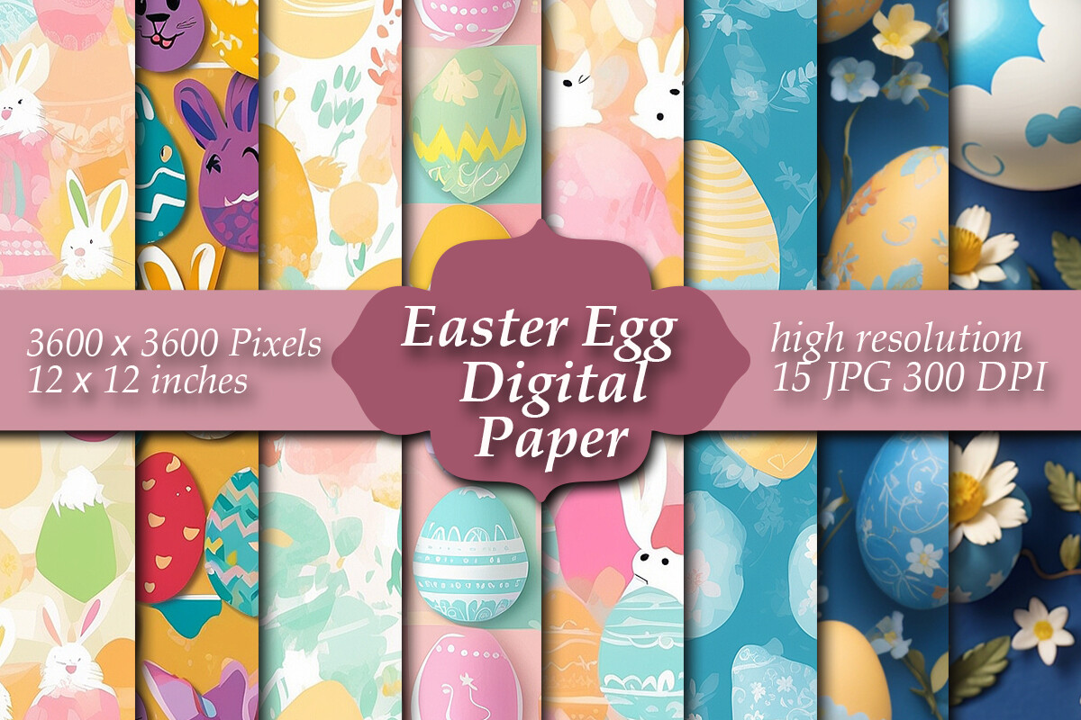 Happy Easter Egg Digital Paper Graphic by Creative Design Store ...