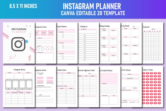 Instagram Planner Canva KDP Grafik Planer & Zeitpläne Von Lavlu Creative Zone