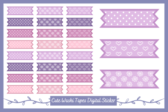 Printable Washi Tape Digital Stickers