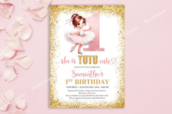 She is Tutu Cute Girl Birthday Invite