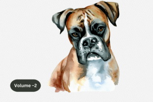 11 Boxer Dog Watercolor Clipart Bundle Graphic by Design Store ...