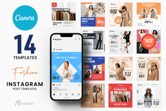 New Fashion Instagram Post Templates Graphics