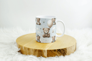 Blue Teddy Bear Baby Boy Digital Paper Graphic by Nam Tiwa · Creative ...