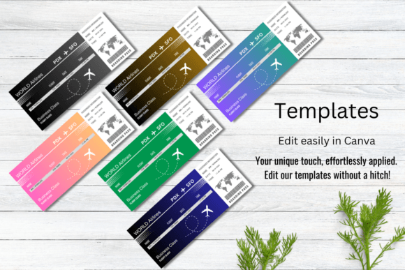 Editable Boarding Pass Canva Templates