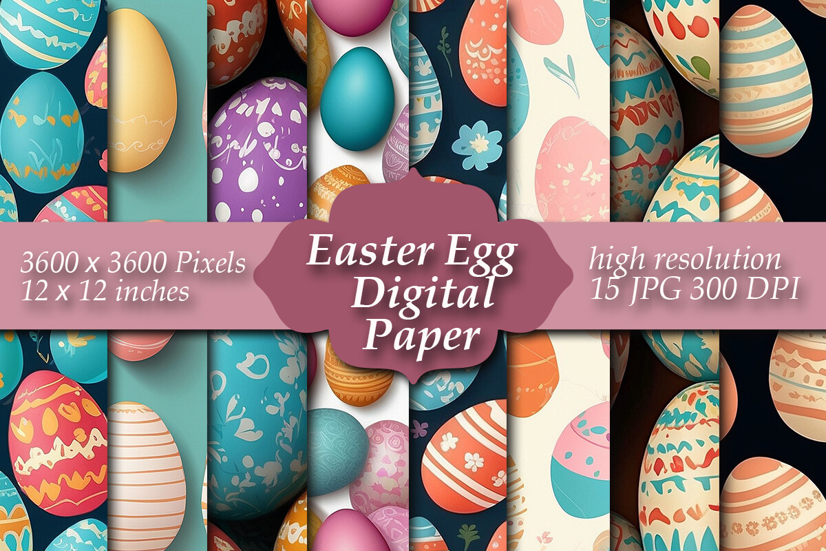 Happy Easter Egg Digital Paper Graphic by Creative Design Store ...