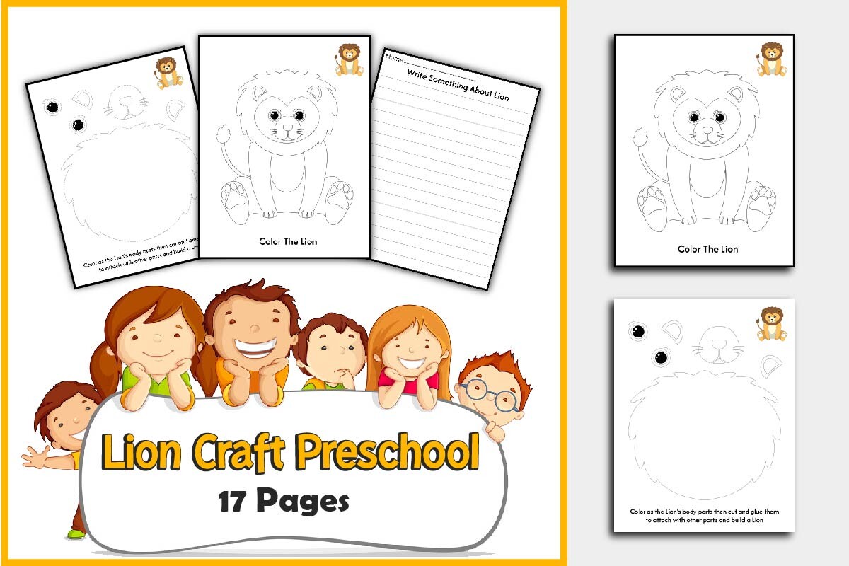 Lion Craft & Writing Paper for Preschool