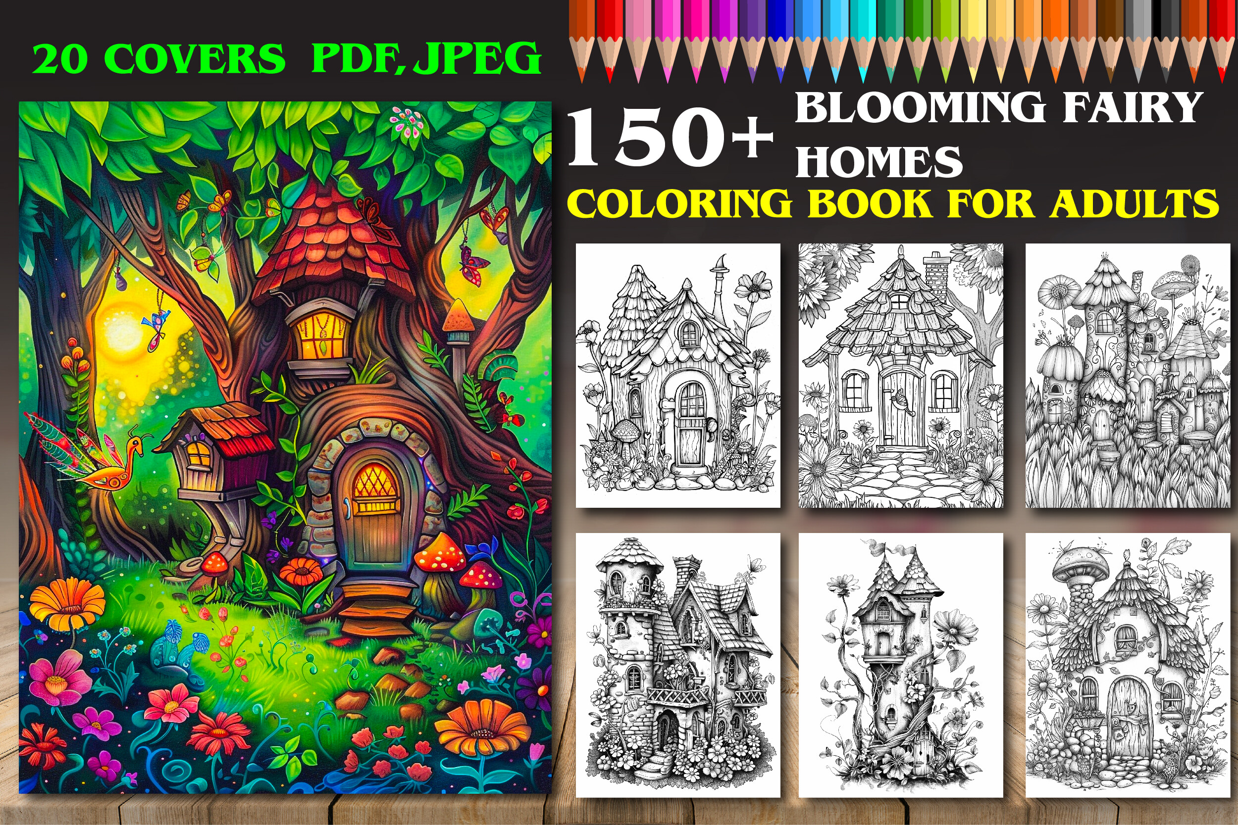 Blooming Fairy Homes Coloring Pages