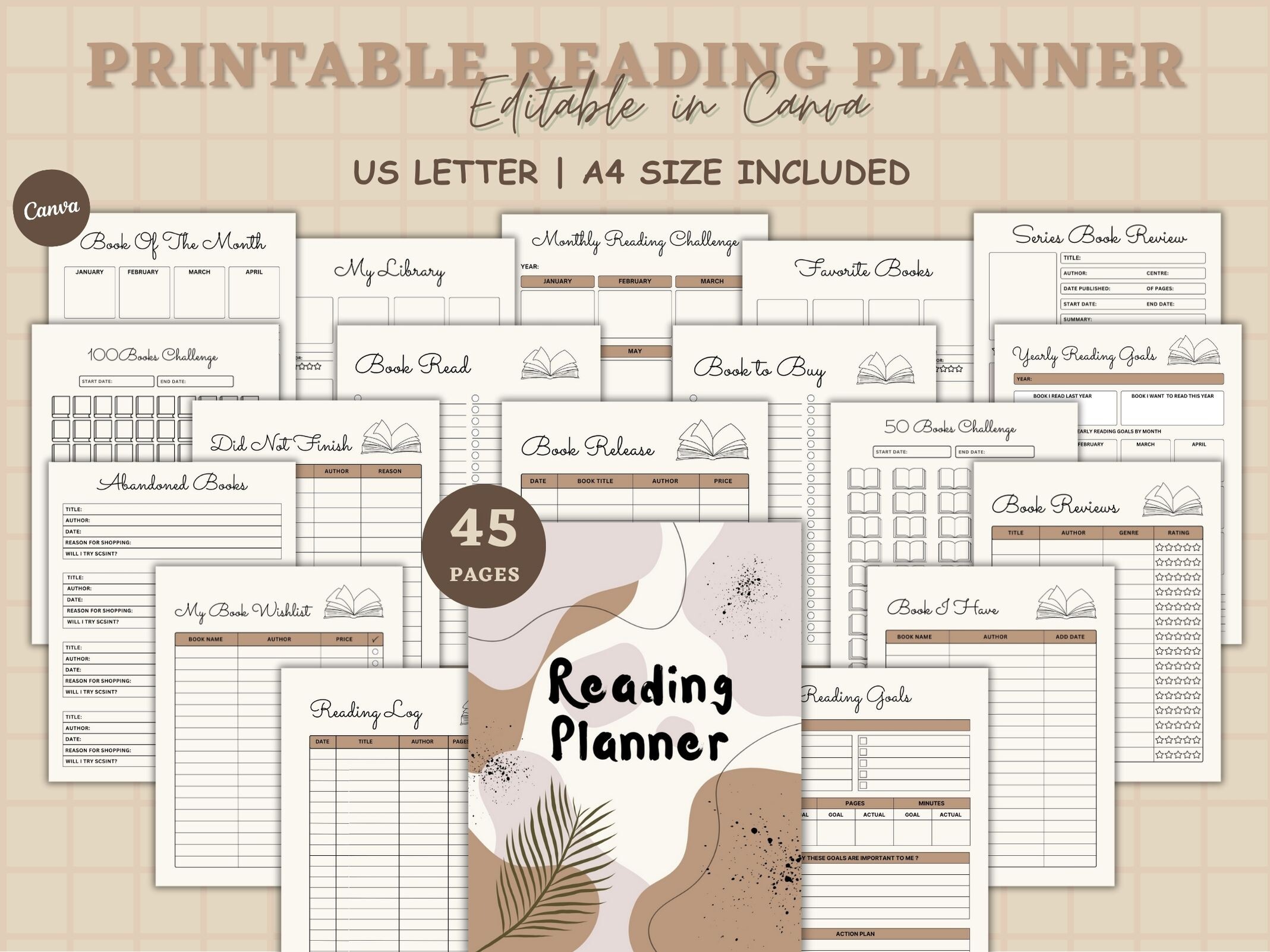 Book Reading Planner Book Review Logbook