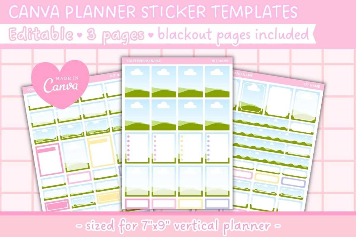 Canva Editable Planner Sticker Templates
