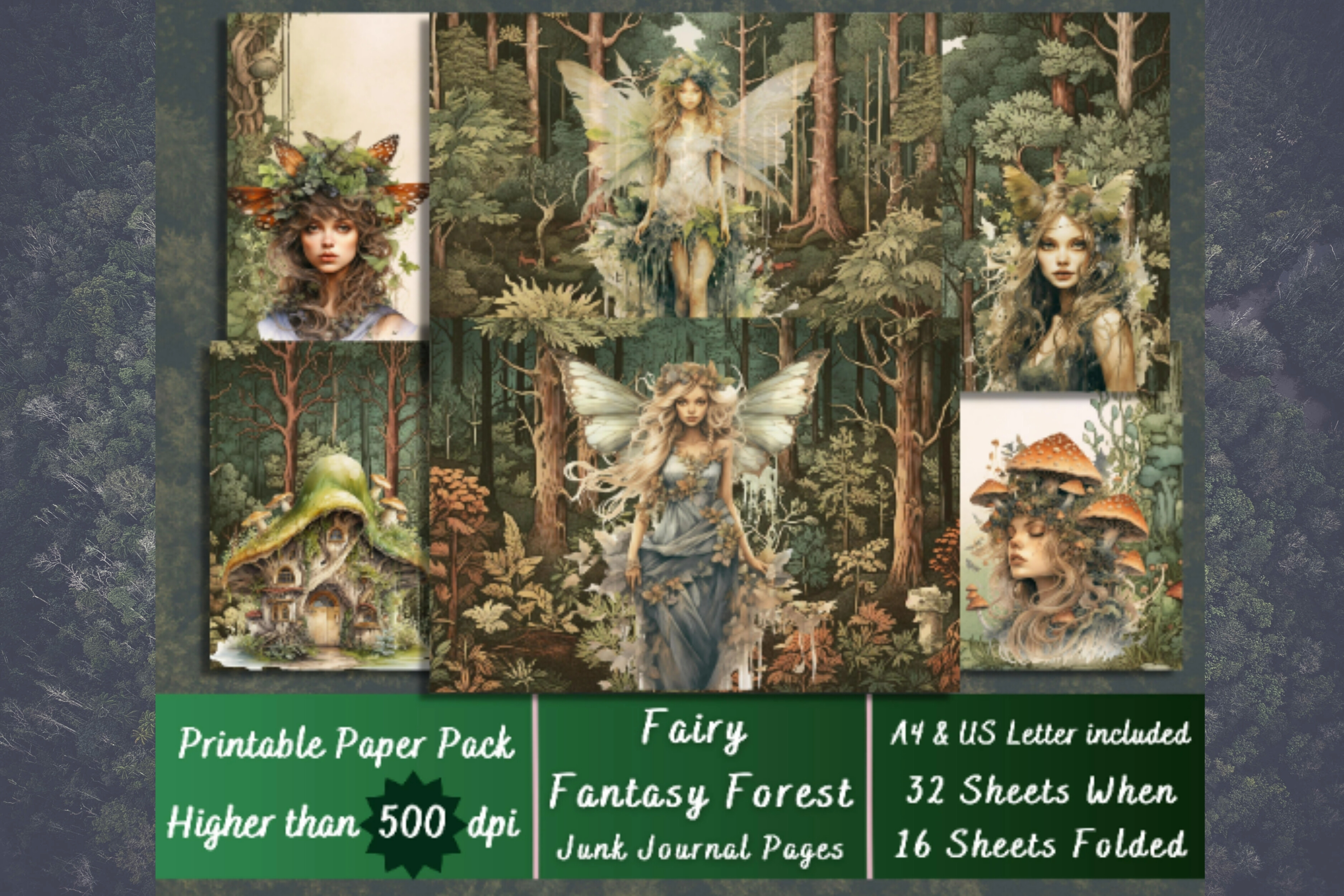 Fairy Fantasy Forest Digital Papers Graphic by artisticwayco · Creative ...